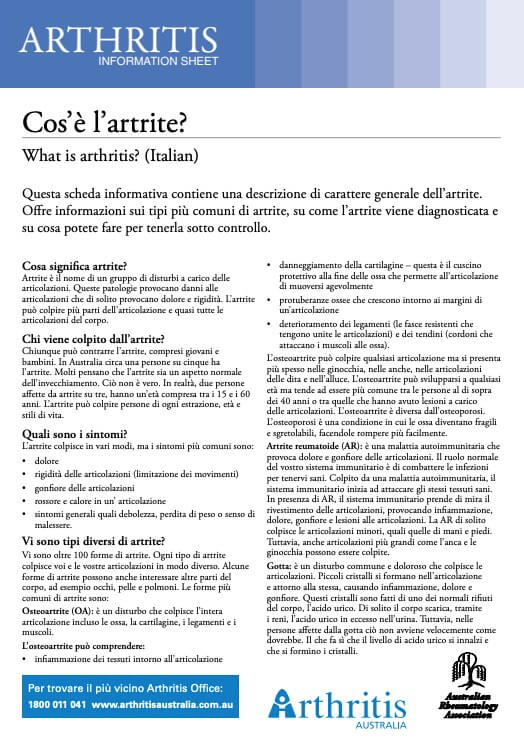 info-sheet-translated-italian-what-is-arthritis