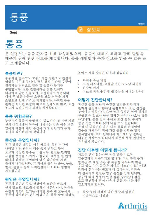 info-sheet-translated-korean-gout