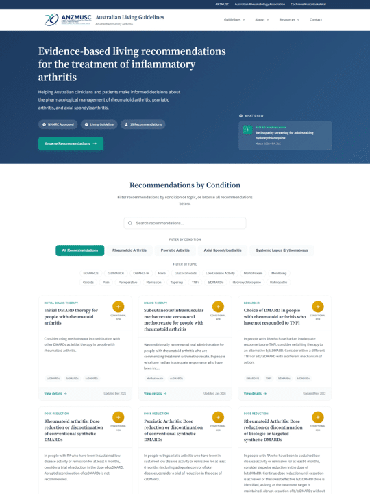 Livingguidelines inflammatoryarthritis