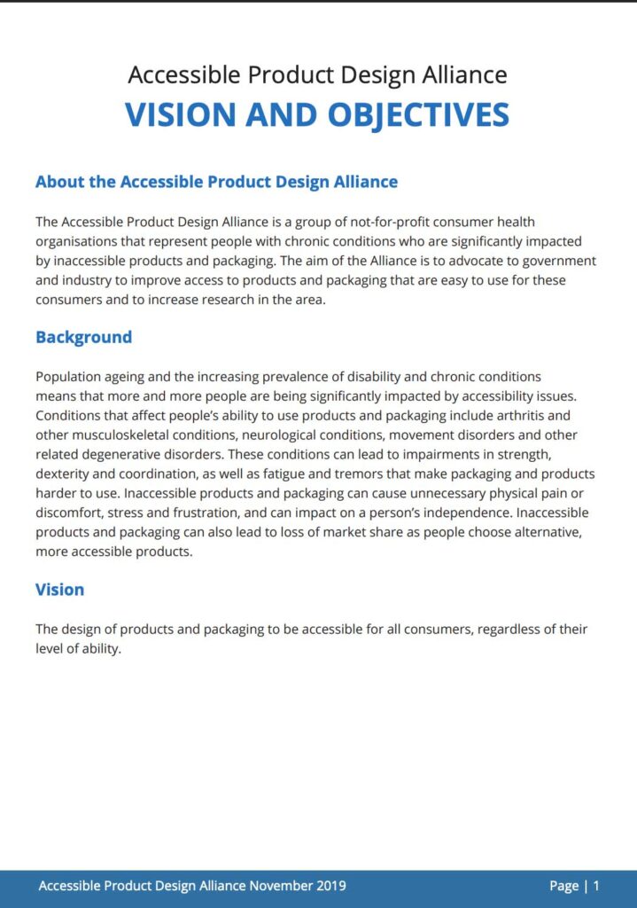 Accessible design vision and objectives